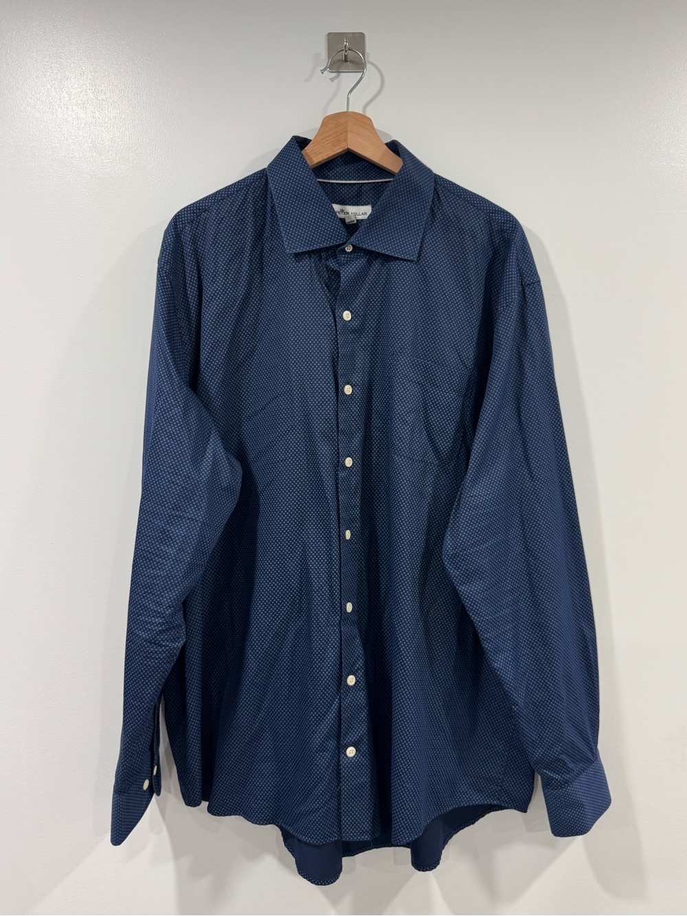 Peter Millar Men Navy Button-Down Shirt Size XXL